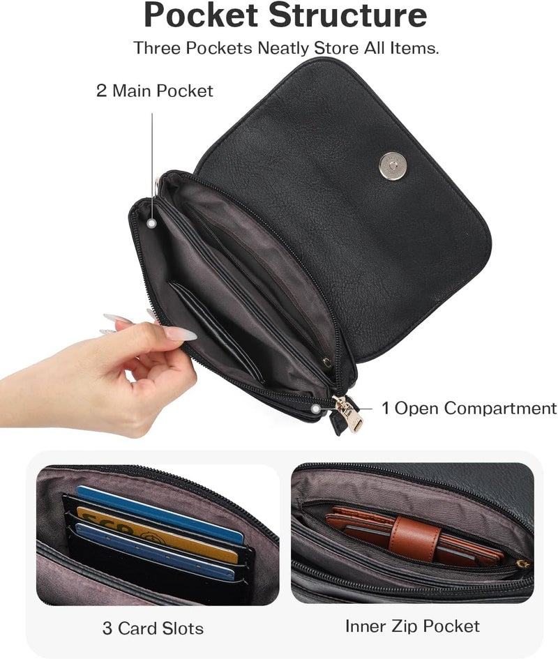 CHOLISS Small Crossbody Bags for Women, Vegan Leather Cell Phone Purse, Mini Travel Purse with Adjustable Strap Womens Gifts - Image 4